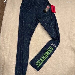 NFL Seahawks Women's Leggings - Navy and Lime